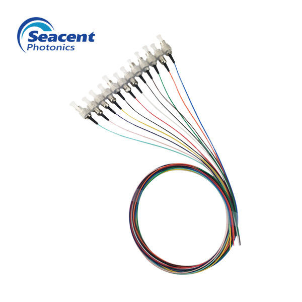 LSZH / PVC Jacket 12 Color Beam Fiber Optic Pigtail With SC UPC Connector