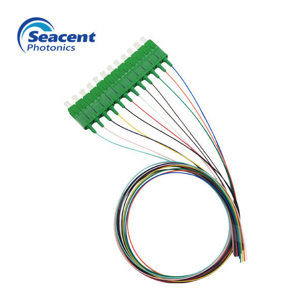 High Precision Fiber Optic Pigtail SC APC Connector , 12 - Color Beam
