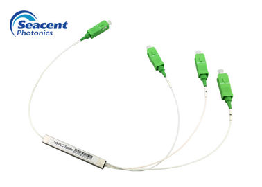 Seacent Fiber Optic PLC Splitter , 1x3 Plc Mini Type With SC/APC Connector
