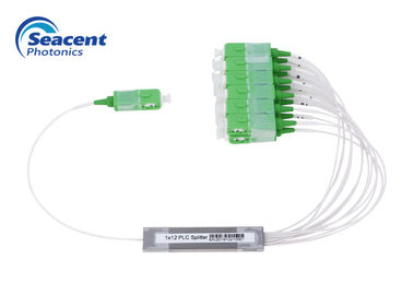 1x12 Mini Fiber Optic PLC Splitter Excellent Channel Uniformity With SC/APC Connector