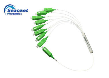 Low Insertion Loss PLC Optical Fiber Splitter , Steel Tube 1x8 Plc Splitter